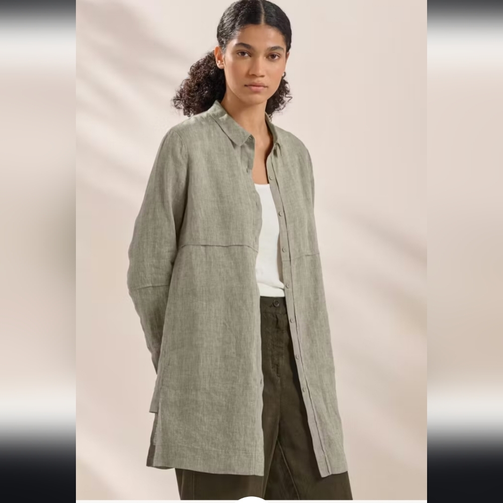 Poetry Longline Linen Shirt